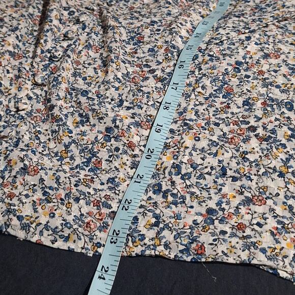 Madewell Shirt Women's 18 Lightweight Flutter Sleeve Floral Cottagecore Prairie - Picture 8 of 9